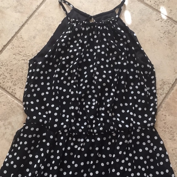 WHBM High Low Black Polka Dot Dress 2 - Picture 2 of 7